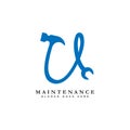 Letter U House Maintenance Logo. Alphabet U Building Construction Icon Royalty Free Stock Photo