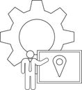 Location Settings Icon Gear, Map Pin, Business Presentation Royalty Free Stock Photo