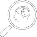 Online Thinking Concept Brain, Mouse, Magnifying Glass Icon Royalty Free Stock Photo