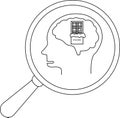 Chocolate Craving Brain Magnifying Glass Concept Royalty Free Stock Photo