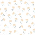 Seamless pattern with a cloud pouring rain Royalty Free Stock Photo