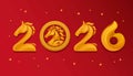 2026 Year of the Fire Horse Chinese New Year Typography Illustration Vector Royalty Free Stock Photo