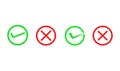 Set of vector checkmark and approval icons. Royalty Free Stock Photo