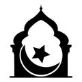 Simple Black Vector Silhouette Mosque Mihrab Islamic Symbol Clipart Royalty Free Stock Photo