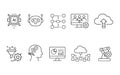 Artificial Intelligence and Automation Line Icons Set Royalty Free Stock Photo