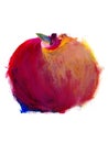 Art illustration of an apple in abstract style isolated on a white background Royalty Free Stock Photo
