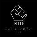 banner with black background in juneteenth day