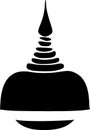 illustration of a black and white silhouette temple on isolated background