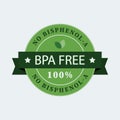 BPA FREE Logo. No Bisphenol A 100%. Flat vector icon for non-toxic plastic. Logo and badge for drinking water bottle, packaging. Royalty Free Stock Photo