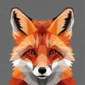 Art illustration of a fox featuring a geometric style with angular Royalty Free Stock Photo