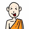 illustration of happy cartoon monk