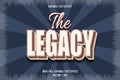 The legacy editable text effect 3 dimension emboss vintage style