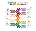 Vector Infographic design with 9 options or steps. Infographics for business concept Royalty Free Stock Photo