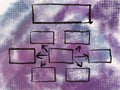 Grunge background blending purple pink concept mind mapping.