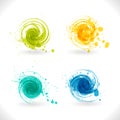 Art inks waterdrop grunge curl. Abstract watercolor brush swirl symbol on white. Graphic design elements. Jpeg