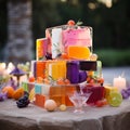 Art-inspired reception buffet with edible masterpieces