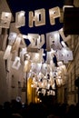 art installation with letter from cirillic script