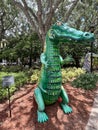 Art installation of whimsical seven foot-tall alligator sculptures created by select South Florida artists at Sawgrass Mills Outle