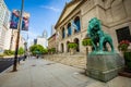 Chicago, IL / USA - 8/28/2020: Art Institute of Chicago Exterior view with lions Royalty Free Stock Photo