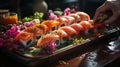 fresh and vibrant sushi rolls Royalty Free Stock Photo