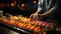 fresh and vibrant sushi rolls Royalty Free Stock Photo