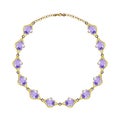 Jewelry Design Modern Art Amethyst Gems Necklace.