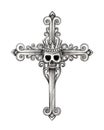 Art king skull cross tattoo.