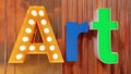 Art Letters on Metal Wall Royalty Free Stock Photo