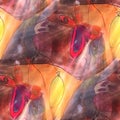 Art light butterfly, red, yellow background texture watercolor s Royalty Free Stock Photo