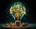 an art of lightbulb tree technology.