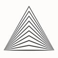 Art lines geometry in triangle form over white background