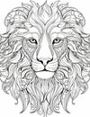 Art lion doodle drawing Royalty Free Stock Photo