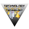 Logo technology typographic robots go in pairs stylized Royalty Free Stock Photo