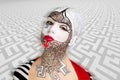 Art make up maze puzzle Royalty Free Stock Photo