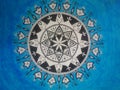 Art mandala black bleu