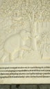 Engraved sculpture of elephant on marble