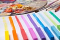 Art materials and colored lines Royalty Free Stock Photo