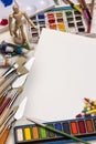 Art Materials - Painting - Space for Text Royalty Free Stock Photo