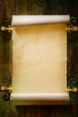 Art medieval old parchment Scroll paper background Royalty Free Stock Photo