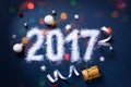 art 2017 Merry Christmas and happy New Years eve; Party background Royalty Free Stock Photo