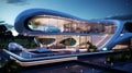 Art Moderne architecture. Futuristic Haus