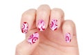 Art modern pink abstract manicure