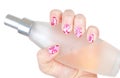 Art modern pink abstract manicure