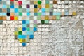 Art mosaic glass or seamless glass mosaic on the wall, glass mosaic background. Royalty Free Stock Photo