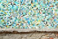 Art mosaic glass or seamless glass mosaic on the wall, glass mosaic background. Royalty Free Stock Photo