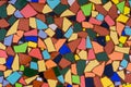Art mosaic glass.Colorful trencadis,texture broken tiles mosaic. Royalty Free Stock Photo