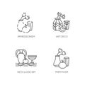 Art movements pixel perfect linear icons set Royalty Free Stock Photo