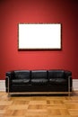 Art Museum Frame Red Wall Ornate Minimal Design White Isolated C