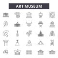 Art museum line icons, signs, vector set, outline illustration concept