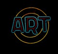 Art neon sign on black background Royalty Free Stock Photo